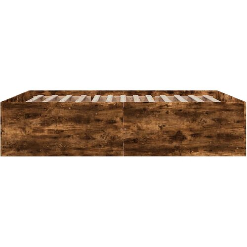  Okvir za krevet boja hrasta 150 x 200 cm konstruirano drvo Slike
