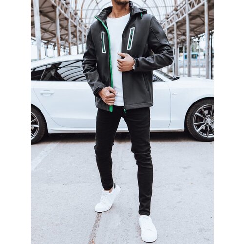 DStreet Men&amp;#039;s softshell jacket with hood, dark gray Slike