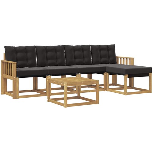 vidaXL Zunanja garnitura za sedenje z blazino 6 pcs Bela in črna, (5000279654) Cene