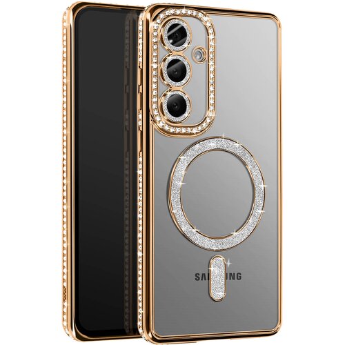 AVIZAR Diamantno ohišje za Samsung Galaxy S25 Plus MagSafe Obris Strass, Zlata, (5000014417) Cene