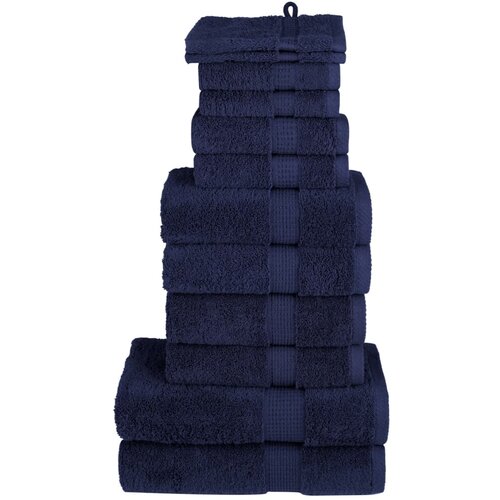 vidaXL 12-dijelni vrhunski set ručnika modri 600 gsm 100 % pamuk Cijene