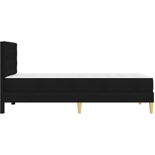  Okvir kreveta s madracem s uzglavljem Crna 90 x 200 cm tkanina Slike