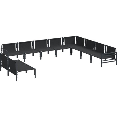 vidaXL Vrtna sedežna garnitura 10 pcs Antracitna Jeklo Cene