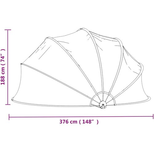  Okrugla bazenska kupola 376 x 188 cm PVC Slike