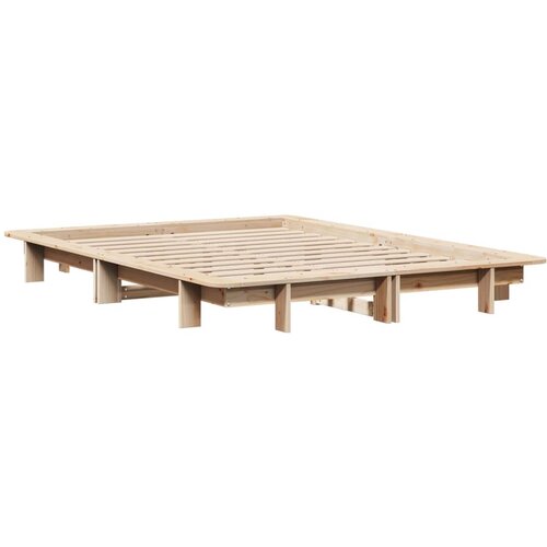 VidaXL Posteljni okvir 120x190 cm trdna borovina, (21292336) Slike