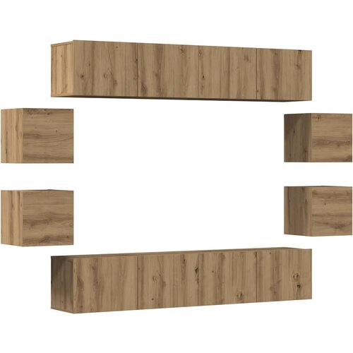 Maison Chic 8 kosov stenske TV omarice - TV enot Artisan Oak Engineered Wood, (21700007) Slike