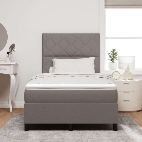 vidaXL Box Spring krevet s madracem Taupe Mali Dupli Tkanina Cene