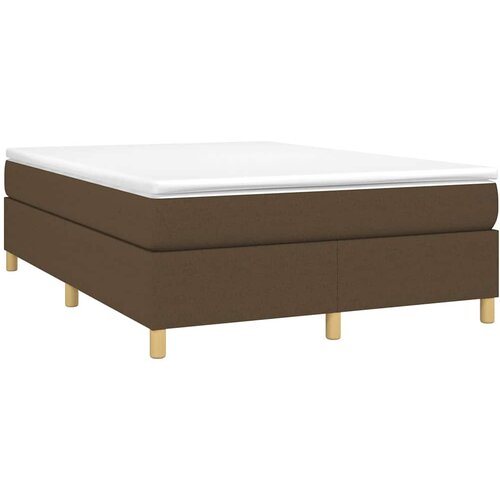  Krevet s oprugama i madracem tamnosmeđi 140 x 190 cm od tkanine Slike