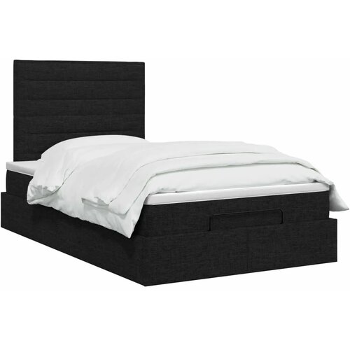  Krevet od pjene s madracem i LED-om Crna 120 x 200 cm Tkanina - Crna 120 x 200 cm Dizajn linija Slike