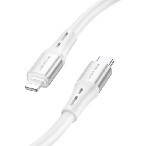  USB kabal BOROFONE BX88 Solid PD silicone charging data cable 1m, 20W for iPhone/lightning white Cijene
