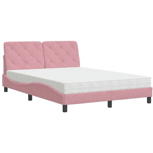 vidaXL Krevet s madracem ružičasti 140x190 cm bar&scaron;unasti Cijene