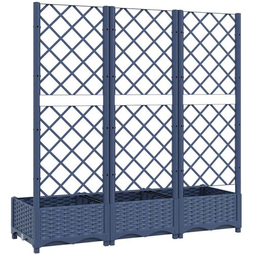  Vrtna sadilica s re&amp;scaron;etkom plava siva 120 x 40 x 121,5 cm PP Slike