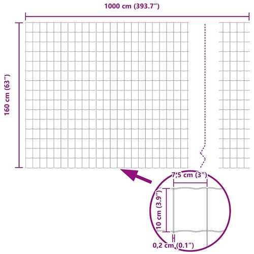 Euro ograda 1,6 x 10 m Željezo prekriveno PVC-om Siva Slike