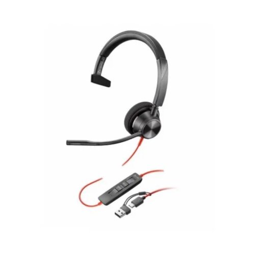 HP Slušalice sa mikrofonom Poly Blackwire 3320 mono usb-c + usb c/a adapter crne Cene