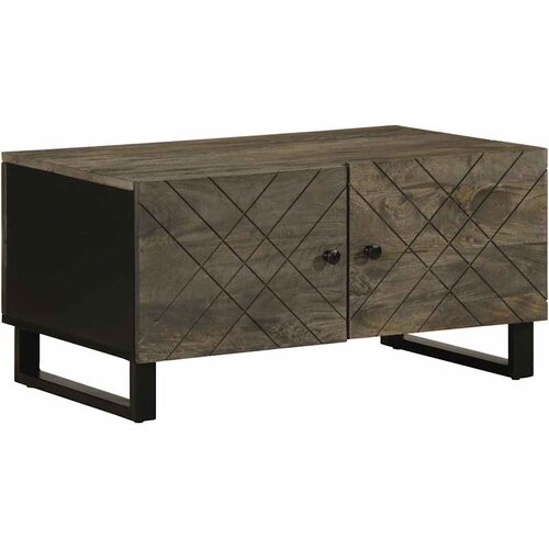  Stolić za kavu crni 80 x 50 x 40 cm od masivnog drva manga Cijene