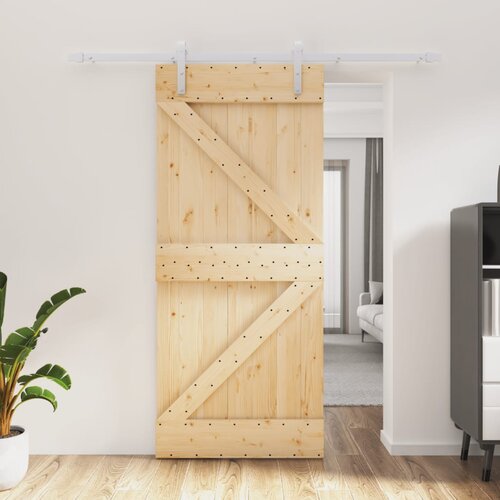 vidaXL Klizna vrata s priborom za montažu 90 x 210 cm masivna borovina Cijene