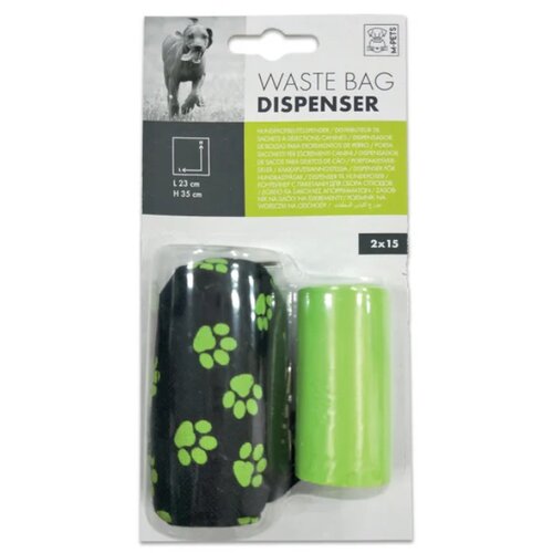 M Pets Dispenzer sa futrolom 2x15kom - Crna i zelena/pink Slike