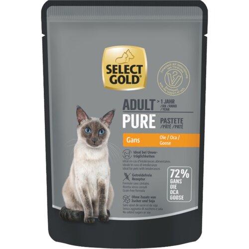 Select Gold Cat Adult Pure Gans goska pa&scaron;teta 85g vrečka Cene