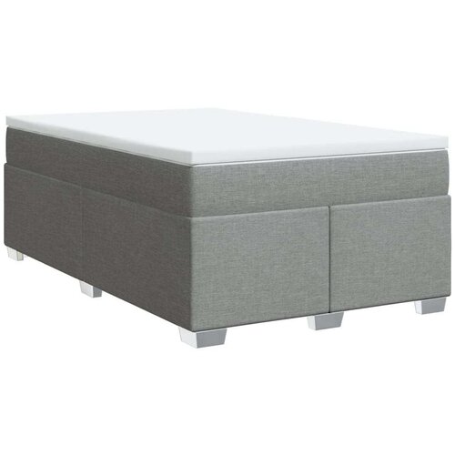 vidaXL Boxspring postelja z vzmetnico svetlo siva 120x190 cm blago Cene