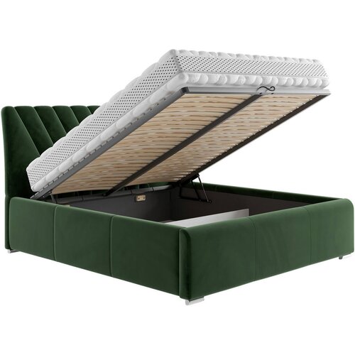 Boxxx OBLAZINJENA POSTELJA 160 cm x 200 cm , tekstil temno zelena Slike