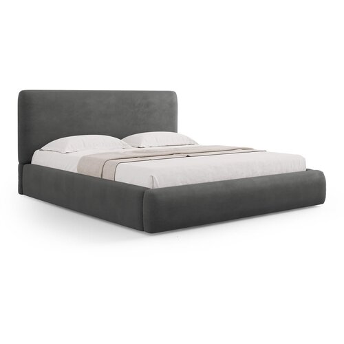 Cosmopolitan Design Siva oblazinjena zakonska postelja s prostorom za shranjevanje z letvenim dnom 160x200 cm Colonel &amp;ndash; Slike