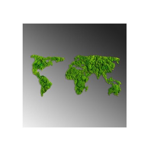 Wallxpert Zidna dekoracija Mapa svijeta, 70x32 cm 6 mm, Zelena Slike
