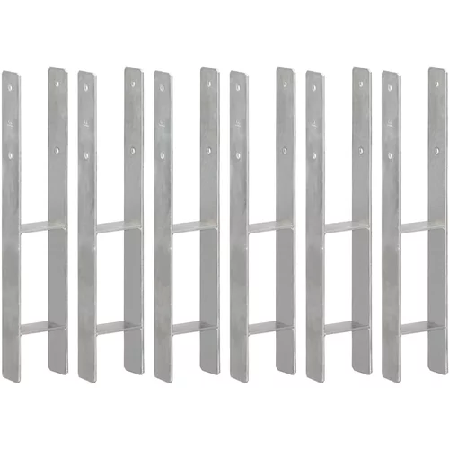 vidaXL Sidra za ogradu 6 kom srebrna 10 x 6 x 60 cm pocinčani čelik