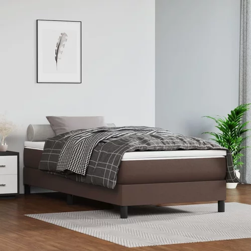 vidaXL Okvir za krevet s oprugama Smeđi 80 x 200 cm od umjetne kože