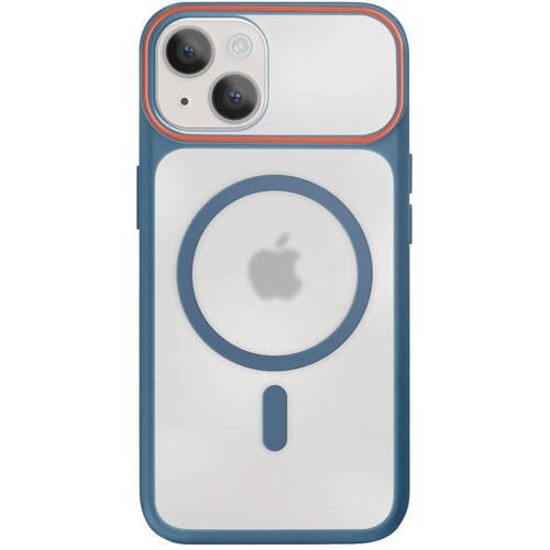 AVIZAR Ovitek MagSafe za iPhone 15 Plus / 14 Plus, trda zadnja stran s silikonskim okvirjem, Modra, (5000189076) Cene