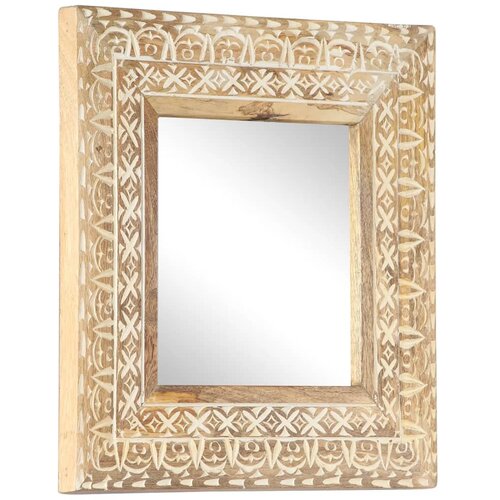  Ručno izrezbareno ogledalo 50 x 50 x 2,6 cm masivno drvo manga Slike