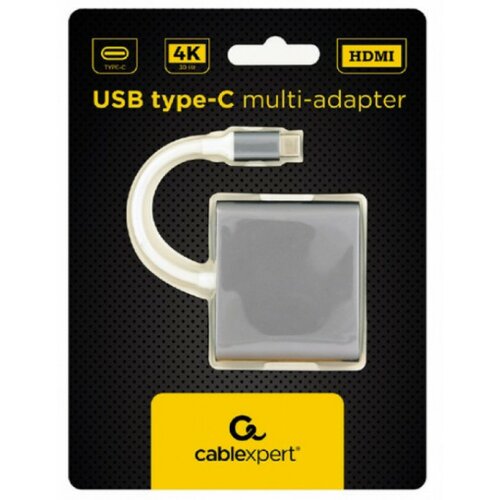 Gembird A-CM-HDMIF-02-SG USB type-C male to HDMI/USB 3.0/type-C female multi-adapter, Space Grey adapter Slike