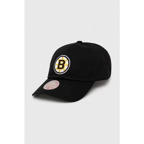 Mitchell & Ness Pamučna kapa sa šiltom Boston Briuns boja: crna, s aplikacijom