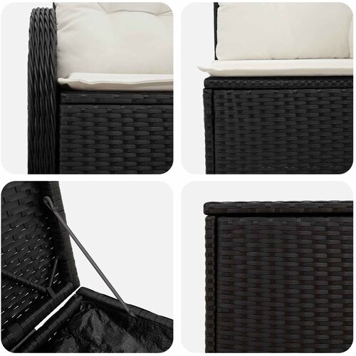  Set sofe 7 kom. Crna i krem-bijela 121 x 62 x 69 cm Slike