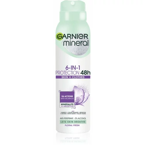 Garnier Mineral Protection 6 Floral Fresh 48h antiperspirant proti znoju, vonju in madežem na oblačilih 150 ml za ženske