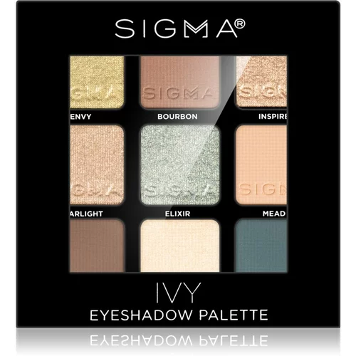 Sigma Beauty Eyeshadow Palette Ivy paleta senčil za oči 9 g