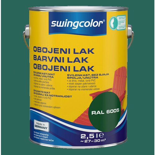 SWINGCOLOR Barvni lak (svilenkasto mat, barva: zelena, 2, 5 l) Cene
