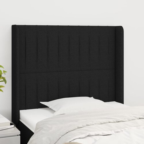  Uzglavlje s u&scaron;ima crno 93x16x118/128 cm od tkanine Cijene