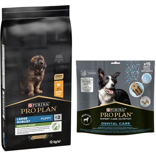  12 kg / 14 kg PURINA PRO PLAN + Dental Care grickalice gratis! - 12 kg Large Robust Puppy Healthy Start + 345 g Dental Care Medium Dog Cijene