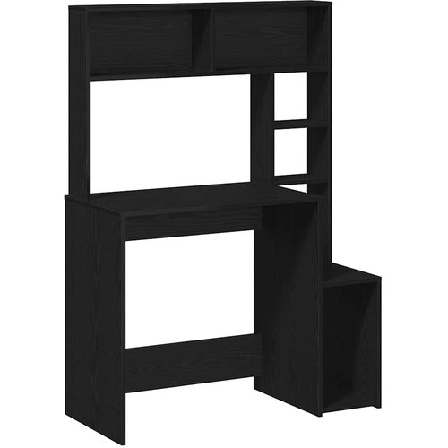 Maison Chic Pisalna miza - pisarniška miza - Računalniška miza s policami črna 100x45x140 cm inženirski les, (21785627) Cene