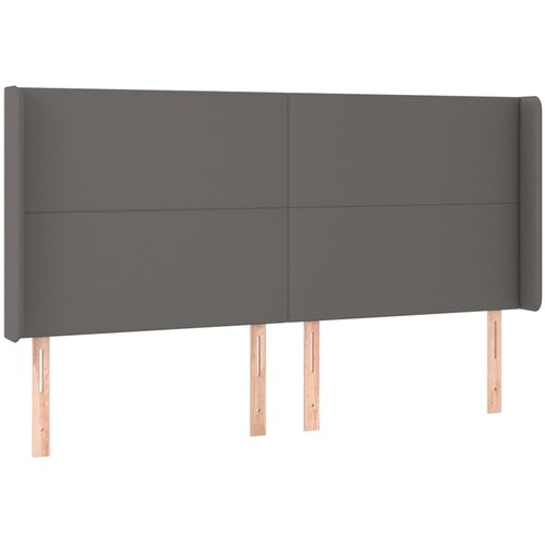  Krevet box spring s madracem LED sivi 200x200cm od umjetne kože Slike