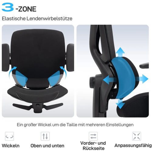  Ergonomska uredska stolica mrežasta tkanina lumbalna potpora nasloni za ruke naslon za glavu Slike