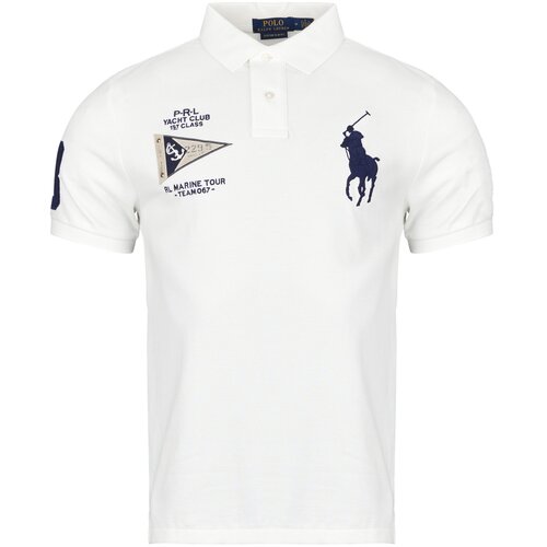 Polo Ralph Lauren Polo majice kratki rokavi Polo Big Pony Custom Slim Fit Bež Slike