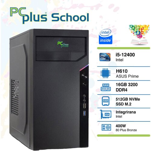 PCPLUS school i5-12400 16 512GB nvme windows 11 edu namizni računalnik, (20901120) Cene