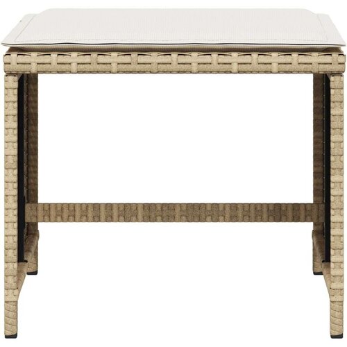  Vrtni stolci s jastucima 4 kom bež 40x40x35 cm od poliratana Slike