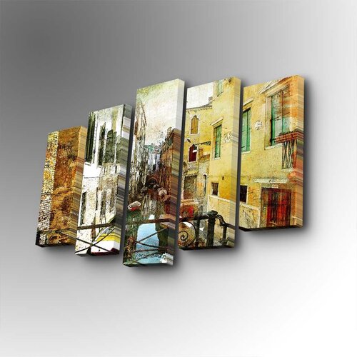 Wallity 5PUC-130 multicolor decorative canvas painting (5 pieces) Cene