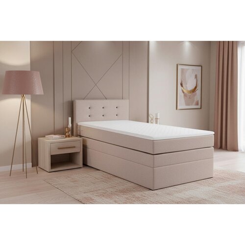 MID.YOU BOXSPRING POSTELJA 90 cm x 200 cm , tekstil, leseni material roza Slike