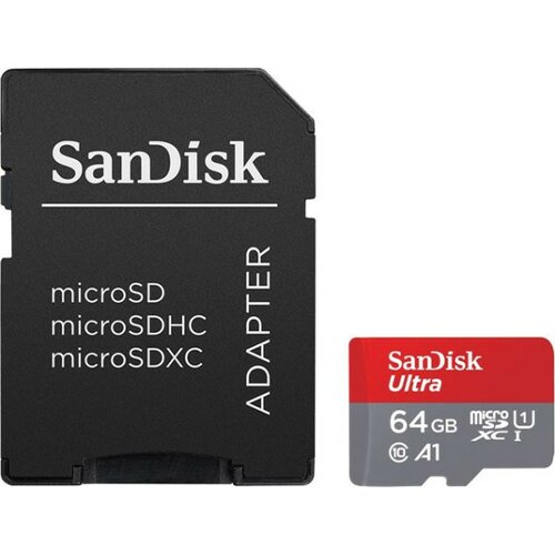 Sandisk MICRO SD 64GB Ultra + adapter SDSQUAR-064G-GN6MA memorijska kartica Slike