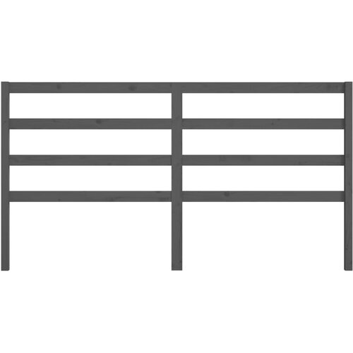  Uzglavlje za krevet sivo 206 x 4 x 100 cm od masivne borovine Slike