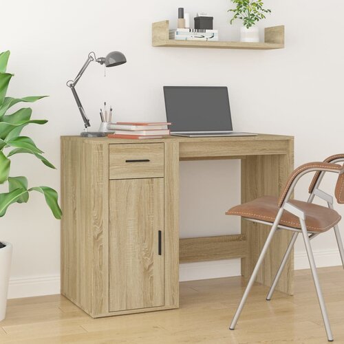 vidaXL Pisalna miza sonoma hrast 100x49x75 cm inženirski les Cene