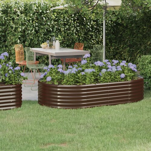 vidaXL visoka greda iz prašno barvanega jekla 175x100x36 cm rjava Cene